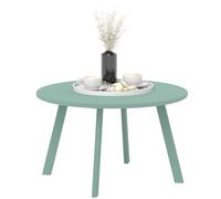 Outsunny Mesa de Centro Redonda pequeña, Mesa Auxiliar con deslizantes Antideslizantes, Estructura de Metal, para jardín, balcón, terraza, salón, Ø 70 x 42 cm, Verde