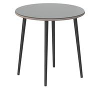 Outsunny mesa de comedor de jardín redonda, mesa de terraza exterior 80x80x74 cm, con tablero de vidrio templado con borde de ratán, estructura de acero, carga 50 kg, para patio, balcón, gris 74 cm