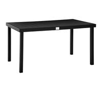 Outsunny Mesa de Comedor Exterior de Aluminio 140x90x74 cm Negro