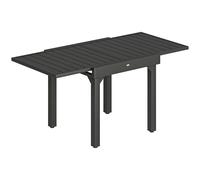 Outsunny Mesa de Comedor Exterior Extensible de 80-160 cm para 4-6 Personas Mesa de Jardín Rectangular para Terraza Negro