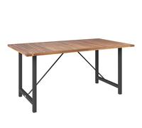 Outsunny Mesa de Jardín 160x90 cm en Madera de Acacia y Acero con Sobre de Lamas, Teca Aosom España