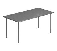 Outsunny Mesa de jardín 165 x 80 cm para 6 personas, mesa de comedor con tablero de lamas, armazón de acero, rectangular Aosom España