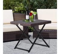 Outsunny Mesa de Jardín de Ratán Sintético Plegable 40x40x40 cm Gray