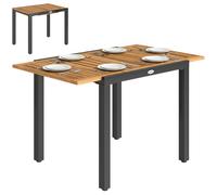 Outsunny Mesa de Jardín Extensible 120/80x70 cm para 4-6 Personas Natural Caqui
