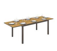 Outsunny Mesa de Jardín Extensible 160-240 cm con Borde de Aluminio Marrón marrón