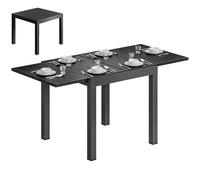 Outsunny Mesa de Jardín Extensible 80/160x80 cm Comedor Exterior Negro