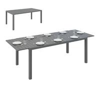 Outsunny Mesa de Jardín Extensible de Aluminio 180/240x94x73 cm Mesa de Comedor Exterior Rectangular para 6-8 Personas Carga 50 kg para Balcón Gris Oscuro