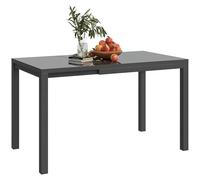 Outsunny Mesa de Jardín Extensible Mesa de Comedor Exterior Ajustable 85-125 cm con Borde de Aluminio Carga 70 kg Mesa Rectangular para 4-6 Personas para Patio Terraza Gris Oscuro