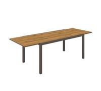Outsunny Mesa de jardín extensible 160/240x90 cm - Borde aluminio, 70 kg, 6-8 personas, Marrón