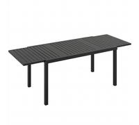 Outsunny Mesa de jardín extensible para 6-8 personas, aluminio con sobre de listones, negro. Aosom España