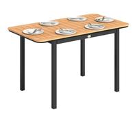 Outsunny Mesa de Jardín para 6 Personas Compuesto Madera 127x70cm Marrón | Mesa exterior rectangular, estructura metálica, tablero de lamas, muebles de terraza, para balcón y patio