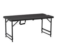 Outsunny Mesa de Jardín Plegable Mesa de Comedor con Altura Ajustable para 4 Personas para Patio Terraza Balcón Carga 60 kg Gris Oscuro Aosom España