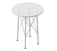 Outsunny mesa de jardín redonda mesa de terraza exterior ø40x50 cm con patas ajustables y estructura en forma de x mesa para exterior e interior blanco 50 cm