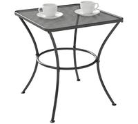 Outsunny Mesa Auxiliar Cuadrada Mesa de Jardín Exterior con Estructura de Metal para Patio Terraza Balcón 45x45x50 cm Negro