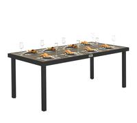Outsunny Mesa Jardín Aluminio 8 Plazas 190x90cm Marrón/Negro Exterior