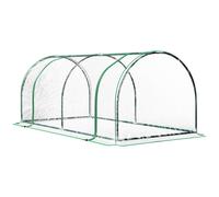 Outsunny Mini Invernadero 200x100x80 cm para Jardín Terraza Cultivo de Plantas Semilla Vivero Casero Tipo Túnel con Marco de Acero y Cubierta Plástico