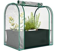 Outsunny Mini Invernadero con Bolsa para Plantar, 68x50x70 cm, Invernadero Pequeño Portátil para Interior y Exterior con Puerta Enrollable, Marco Acero, Impermeable, para Jardín, Balcón o Patio, Verde