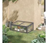 Outsunny Mini invernadero de madera con marco 100x65x40 cm Invernadero Gris