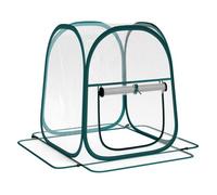 Outsunny mini invernadero plegable pop-up, invernadero exterior transparente con puerta enrollable y cubierta de plástico, contraviento, para cultivar plantas, flores, 70x70x80 cm, transparente