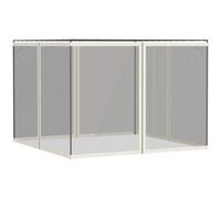 Outsunny Mosquiteras para cenador carpa pabellón de jardín 3x4 m - juego de 4 mosquiteras con Cremallera + ganchos de sujeción Aosom España
