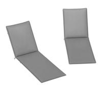 Outsunny Pack 2 Cojines para Tumbonas Plegables Colchonetas para Tumbonas de Jardín Exterior 193x58x6 cm con Correas de Sujeción Protección UV Resistente a Salpicaduras Gris