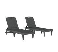 Outsunny Pack de 2 Tumbonas de Jardín Exterior Reclinables de PP, Gris