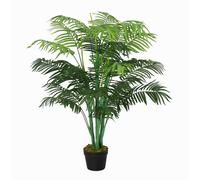 Outsunny Palma artificial grande 125 cm, planta artificial con 18 hojas en maceta para salón y balcón Aosom España