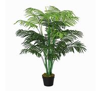 Outsunny Palmera Artificial de 125 cm, Grande, con 18 Hojas de Palmera, Planta Artificial en Maceta, como Plantas Artificiales, Plantas de Interior para salón, balcón, Oficina, decoración