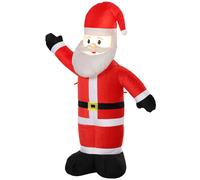 Outsunny Papá Noel Hinchable de Navidad 150 cm con Acabado Aterciopelado Bolsa de Almacenaje Decoración Navideña para Exterior