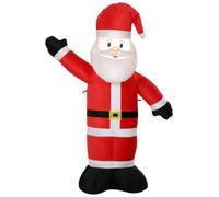 Outsunny Papá Noel Inflable 150 cm con Luz LED Acabado Aterciopelado Rojo | Papá Noel Inflable, Bolsa de Almacenamiento, Decoración Navideña para Exteriores Interiores