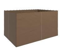 Outsunny Paquete 4 Cortinas Repuesto Gazebo 3x4m Marrón Oscuro | Panel de privacidad, laterales para toldo exterior, accesorios
