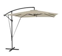 Outsunny Parasol Excéntrico 247x247 cm Sombrilla de Jardín con Base Cruzada Toldo Giratorio 360° Manivela Funda Protectora y Cuerda de Viento Anti-UV 50+ para Terraza Patio Caqui