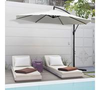 Outsunny Parasol Excéntrico Ø295 cm con Ángulo Ajustable Base Cruzada Green
