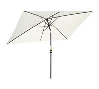 Outsunny Parasol Rectangular Sombrilla de Jardín Inclinable con Manivela y Poste Desmontable 200x300x240 cm Crema Aosom España
