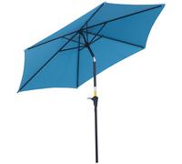 Outsunny Parasol Terraza 260x235 cm Reclinable con Manivela Poste Desmontable de Aluminio 6 Varillas Azul Aosom España