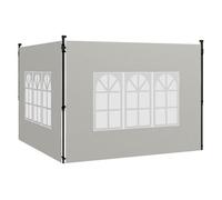 Outsunny paredes laterales para carpa 3x3 m y 3x6 m juego de 2 paredes para cenador con ventanas 293x193 cm blanco
