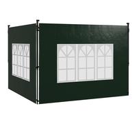 Outsunny Paredes Laterales para Carpa 3x3 m y 3x6 m Juego de 2 Paredes para Cenador con Ventanas 293x193 cm Blanco Green