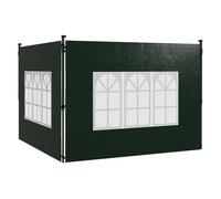Outsunny paredes laterales para carpa 3x3 m y 3x6 m juego de 2 paredes para cenador con ventanas 293x193 cm verde oscuro