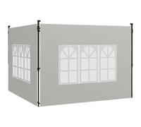 Outsunny paredes laterales para carpa 3x3 m y 3x6 m juego de 2 paredes para cenador con ventanas 293x193 cm blanco