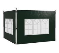 Outsunny Paredes Laterales para Carpa con Ventanas 293x193 cm Verde Oscuro | para 3x3 m y 3x6 m, Juego de 2, Paredes para Cenador