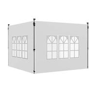 Outsunny Paredes Laterales para Carpa de 2 Paneles 295x195 cm con Ventana Blanco BLANCO