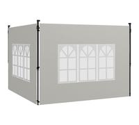 Outsunny Paredes Laterales para Carpa Juego de 2 Paredes con Ventanas 293x193 cm para Carpa 3x3 m y 3x6 m Blanco Aosom España