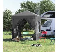 Outsunny Pavilion 2x2m Pabellón plegable 4 Paredes laterales con ventana Bolsa de transporte Acero