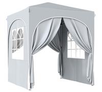 Outsunny Pérgola de jardín 2 x 2 m pop-up carpa plegable altura ajustable protección UV50+ 4 paredes laterales bolsa gris claro Aosom España
