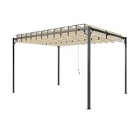 Outsunny Pérgola de Jardín 3x4 m, Cenador de Jardín con Techo de Lamas Orientables, Estructura de Metal, Protección UPF50+, Pabellón para Exterior, Patio, Terraza, Gris Oscuro Yellow