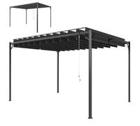 Outsunny Pérgola de Jardín 3x4 m, Cenador de Jardín con Techo de Lamas Orientables, Estructura de Metal, Protección UPF50+, Pabellón para Exterior, Patio, Terraza, Gris Oscuro Gray Medium