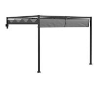 Outsunny Pérgola de Pared 297x211x220 cm con Techo Retráctil para Patio Gris