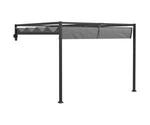 Outsunny Pérgola de Pared 297x211x220 cm con Techo Retráctil para Patio Gris