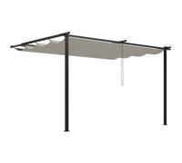 Outsunny Pérgola de Pared para Exterior con Techo Retráctil para Patio Terraza Jardín 390x290x220 cm Crema Aosom España