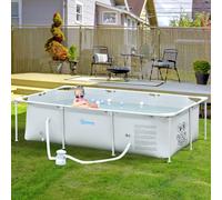 Outsunny Piscina Desmontable 2163L Rectangular con Depuradora Cartucho